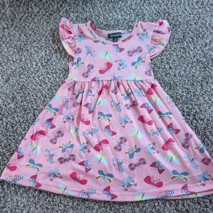 Pink Butterfly Kids Dress